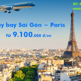 Vé máy bay Vietnam Airlines Sài Gòn Paris, TPHCM đi Paris từ 9.100k