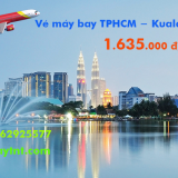Vé máy bay TPHCM đi Kuala Lumpur (KUL) khứ hồi Vietjet Air 1.635 k