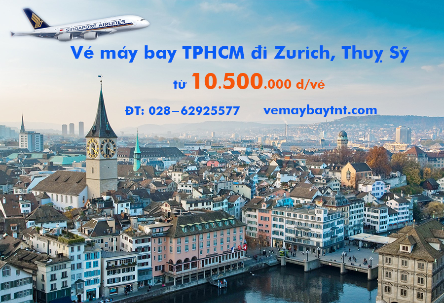 Vé máy bay TPHCM đi Zurich (Sài Gòn Zurich) Singapore Airlines