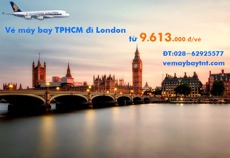 Vé máy bay TPHCM Sài Gòn đi London (SGN – LHR) Singapore Airlines