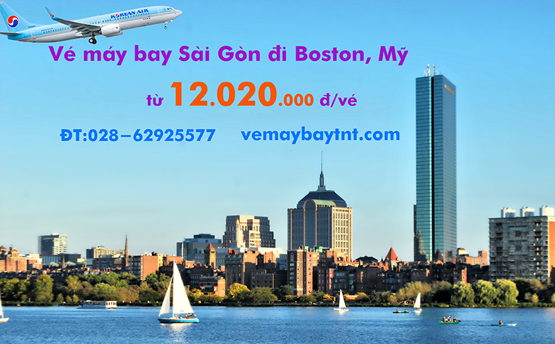Vé máy bay Sài Gòn Boston (TPHCM đi Boston, Mỹ) Korean Air từ 12.020k