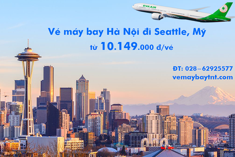 Vé máy bay Hà Nội Seattle (sân bay Seattle Tacoma) Eva Air từ 10.159k