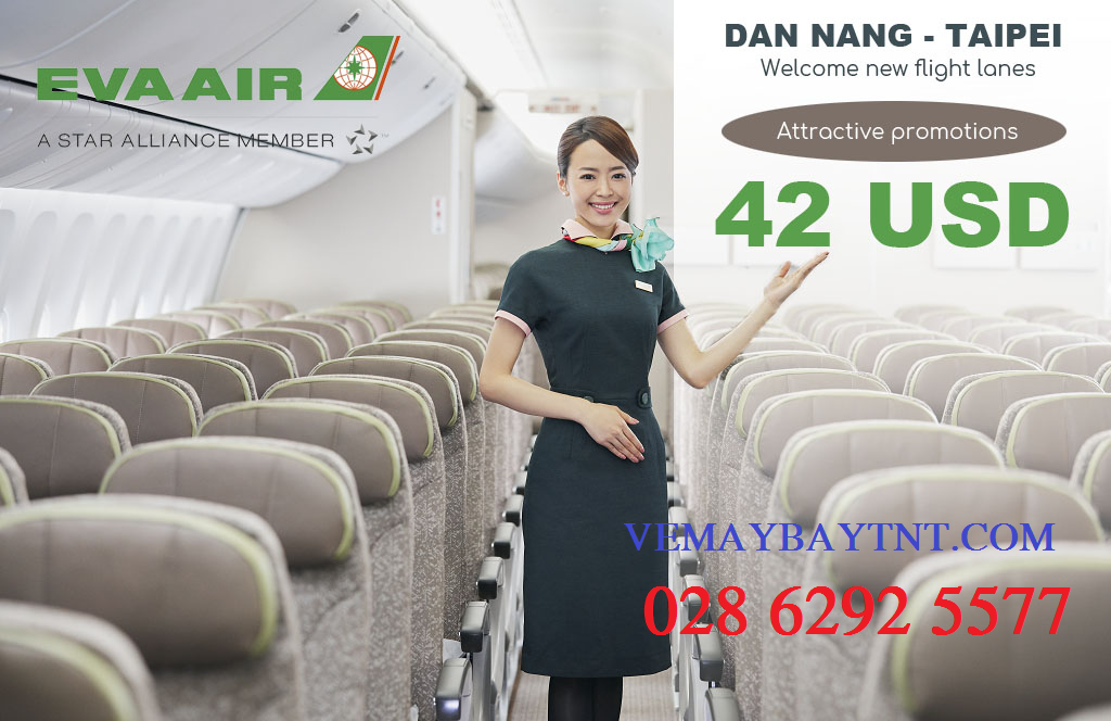 Vé máy bay giá rẻ Đà Nẵng đi Đài Bắc (Taipei - Đài Loan) Eva air