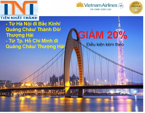 VIETNAM AIRLINE KHUYẾN MÃI ĐI TRUNG QUỐC GIẢM 20% GIÁ VÉ