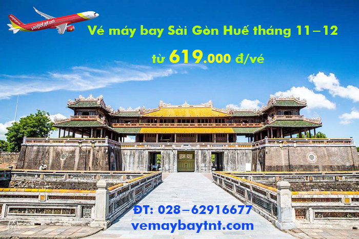 Vé máy bay Sài Gòn Huế giá rẻ tháng 11, 12 từ 619.000 đ/vé